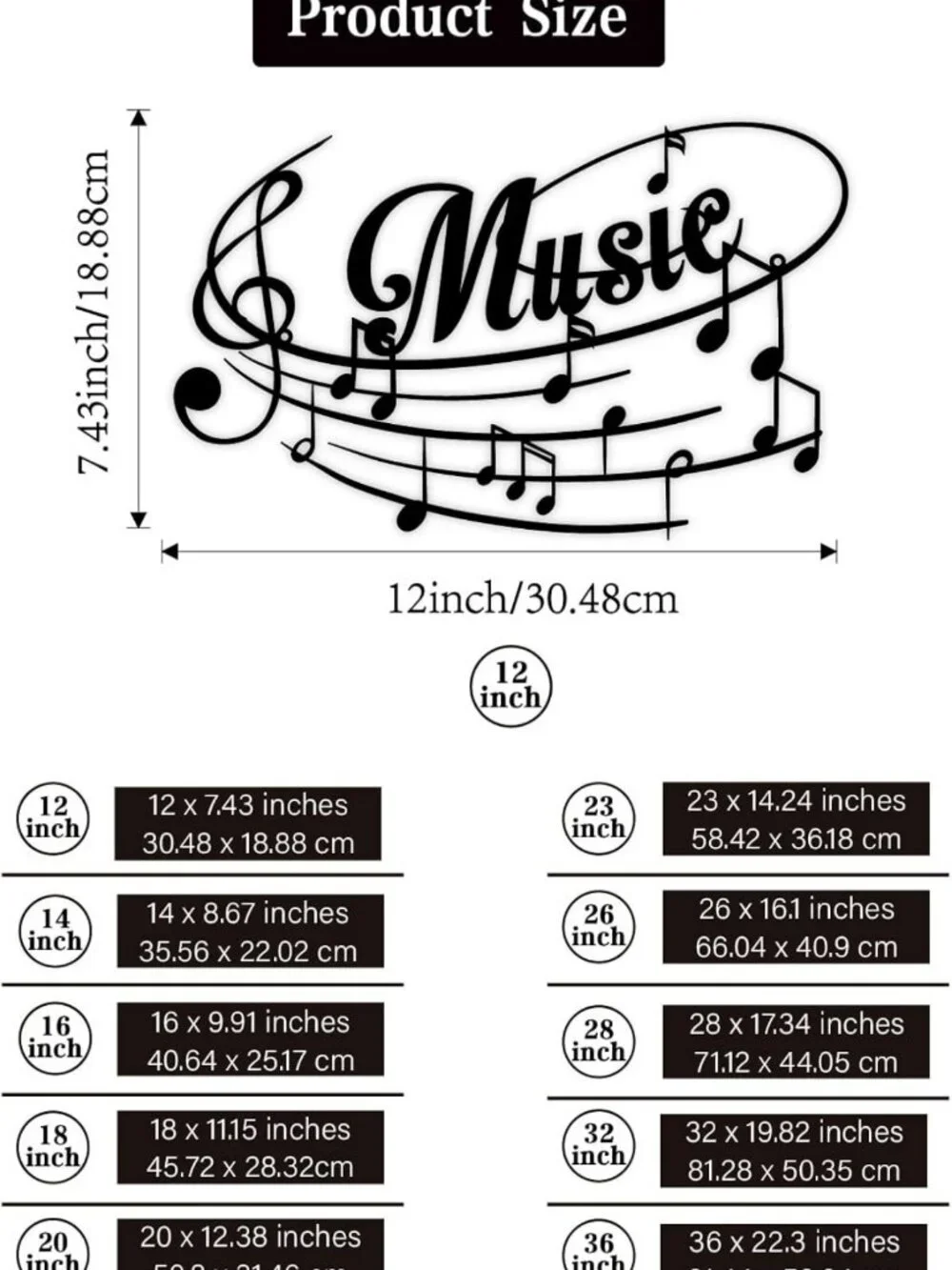 Metal Music Note Wall Art - Unique Home Décor for Music Rooms & Studios, 16